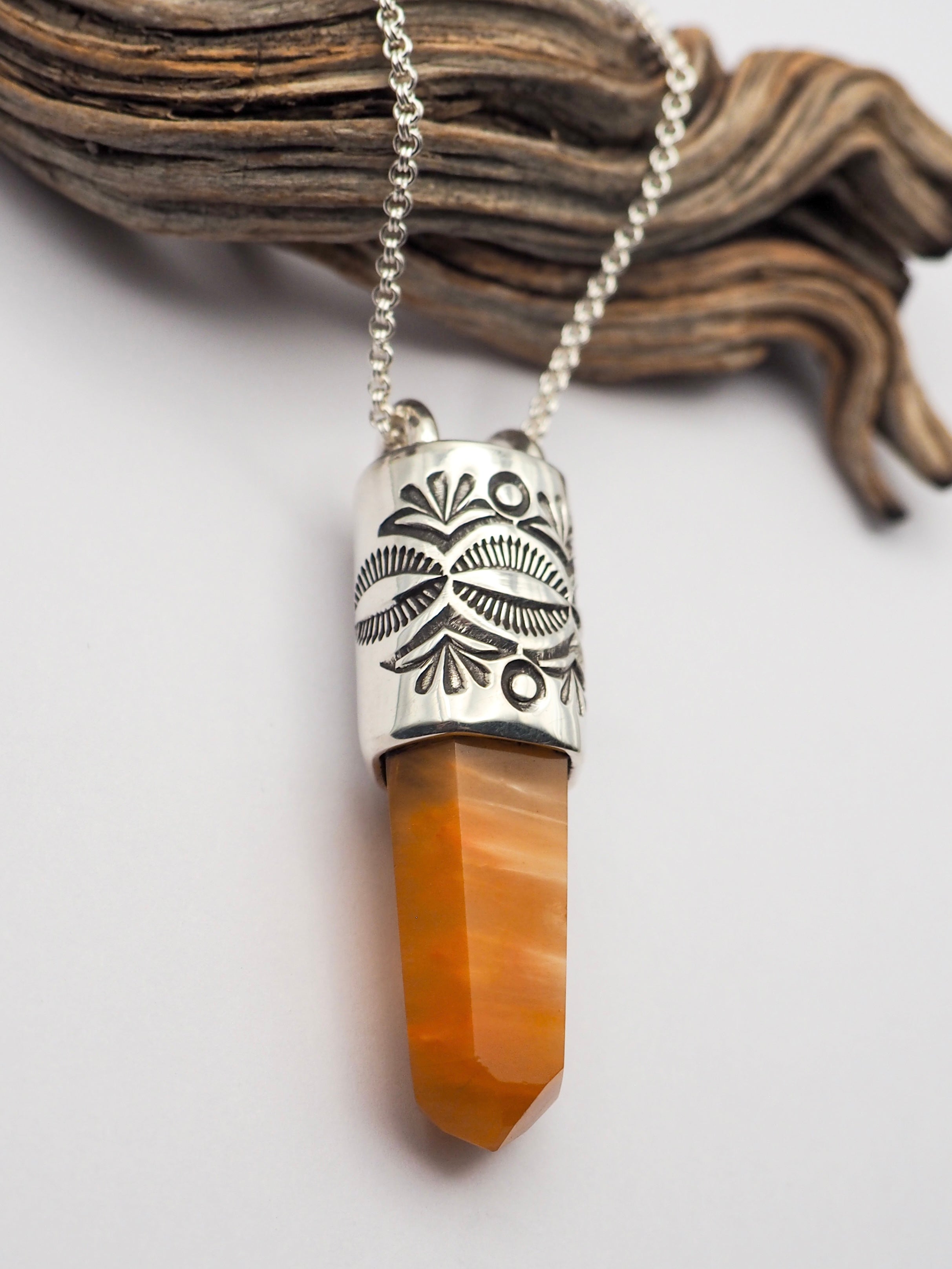 Amphibole Quartz Eye/Desert Talisman Necklace