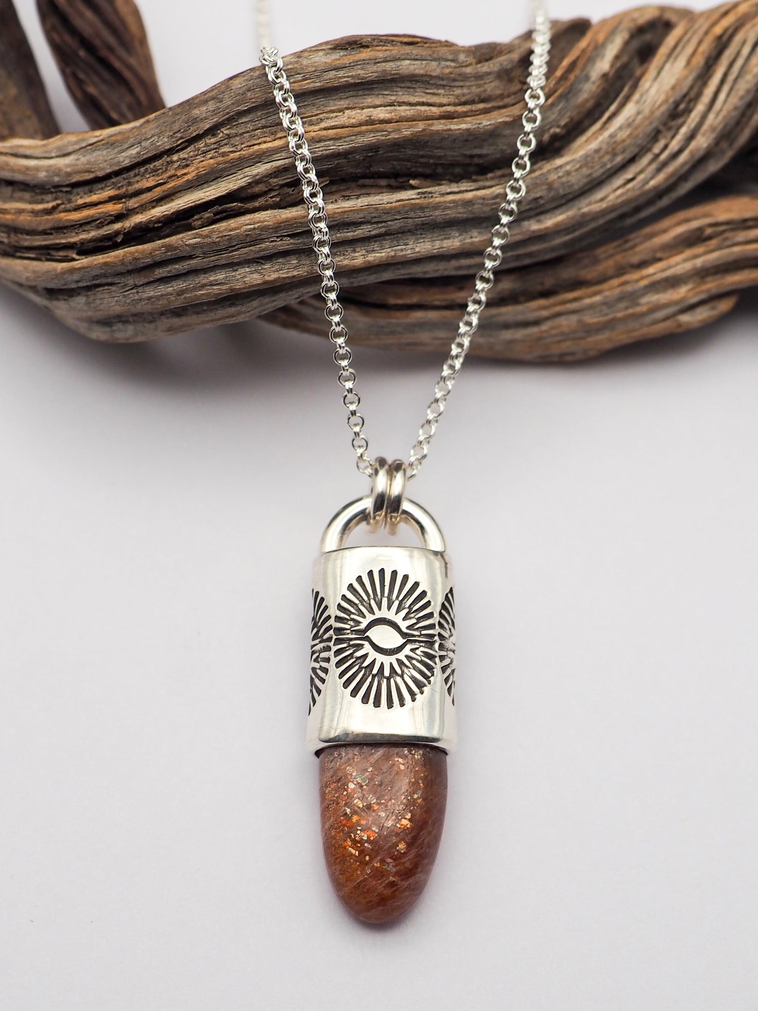 Sunstone Spike Eye Talisman Necklace