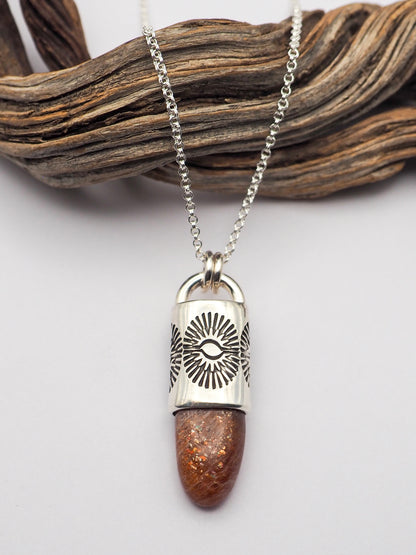 Sunstone Spike Eye Talisman Necklace