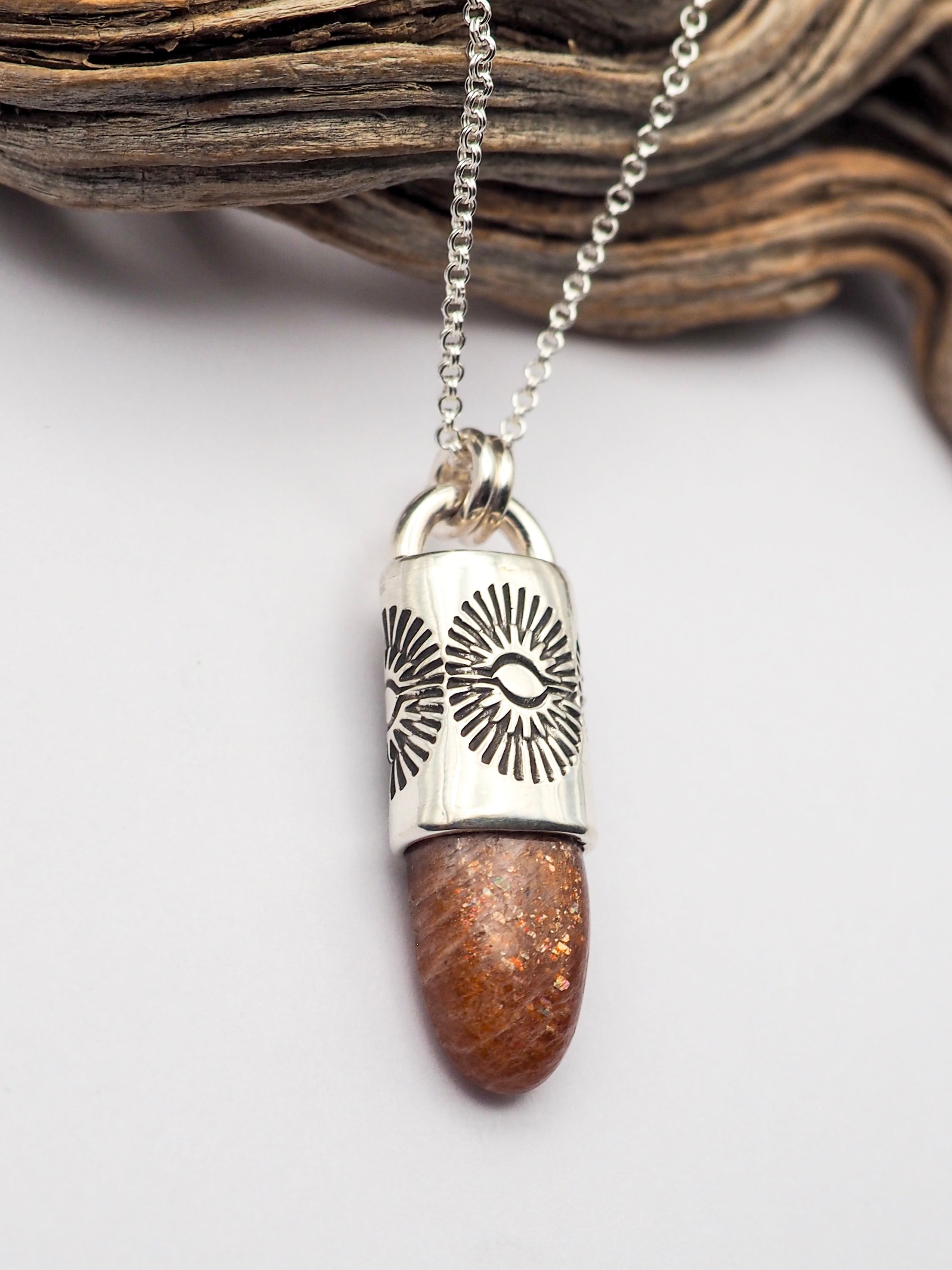 Sunstone Spike Eye Talisman Necklace