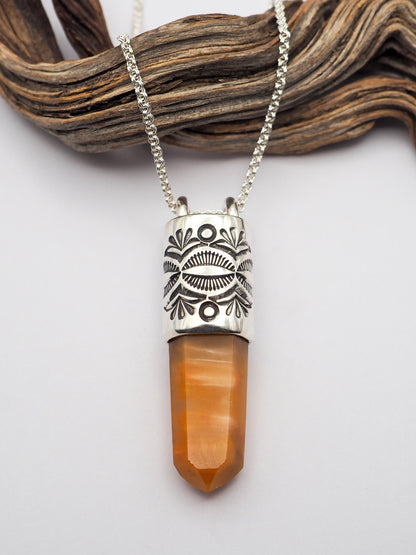 Amphibole Quartz Eye/Desert Talisman Necklace