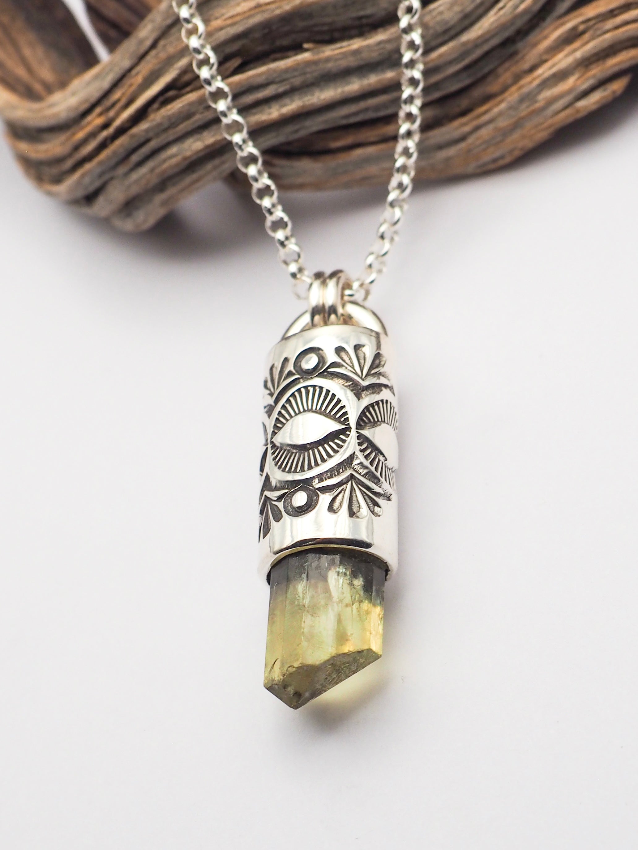 Yellow Apatite Eye/Desert Talisman Necklace