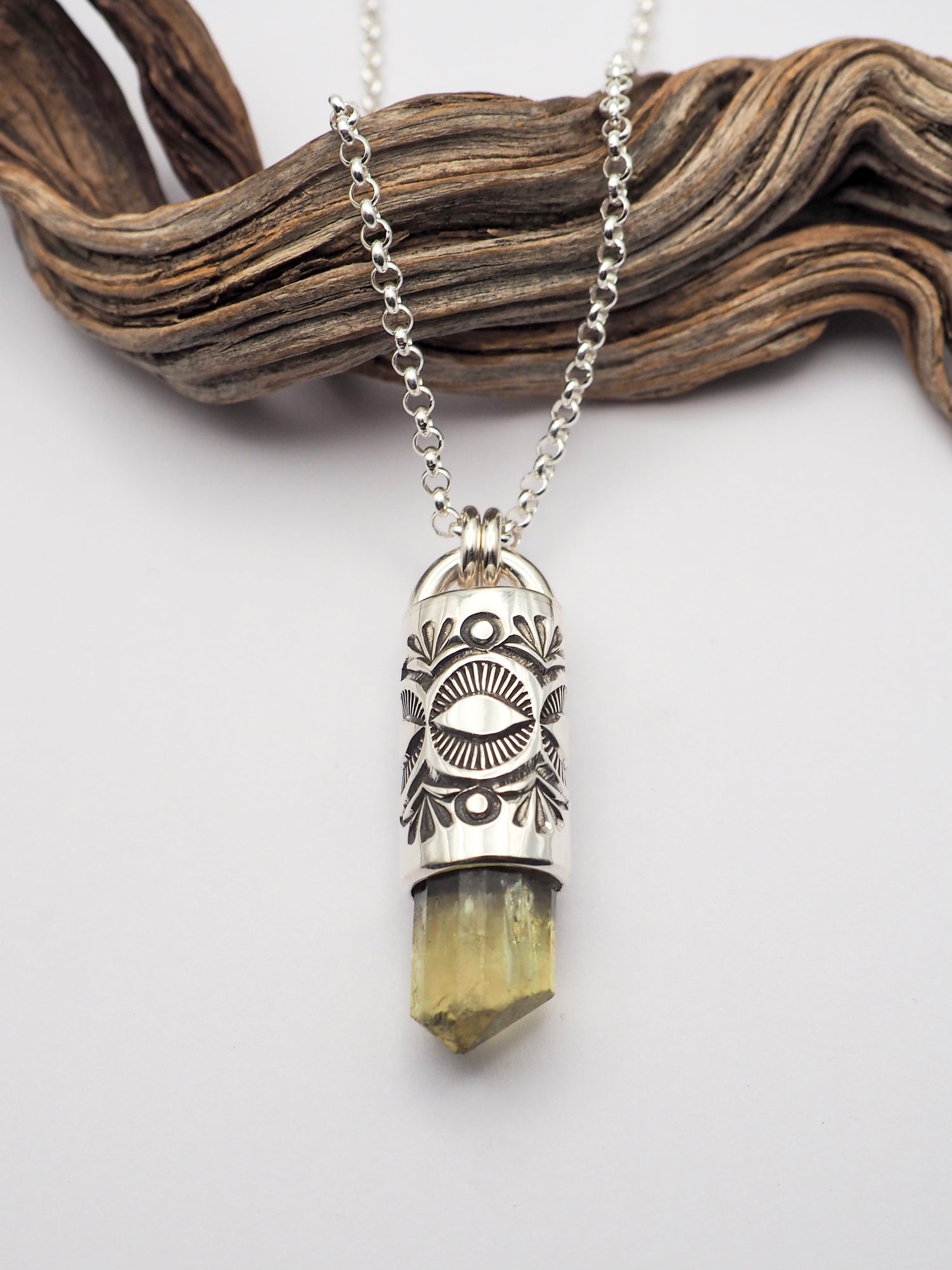 Yellow Apatite Eye/Desert Talisman Necklace